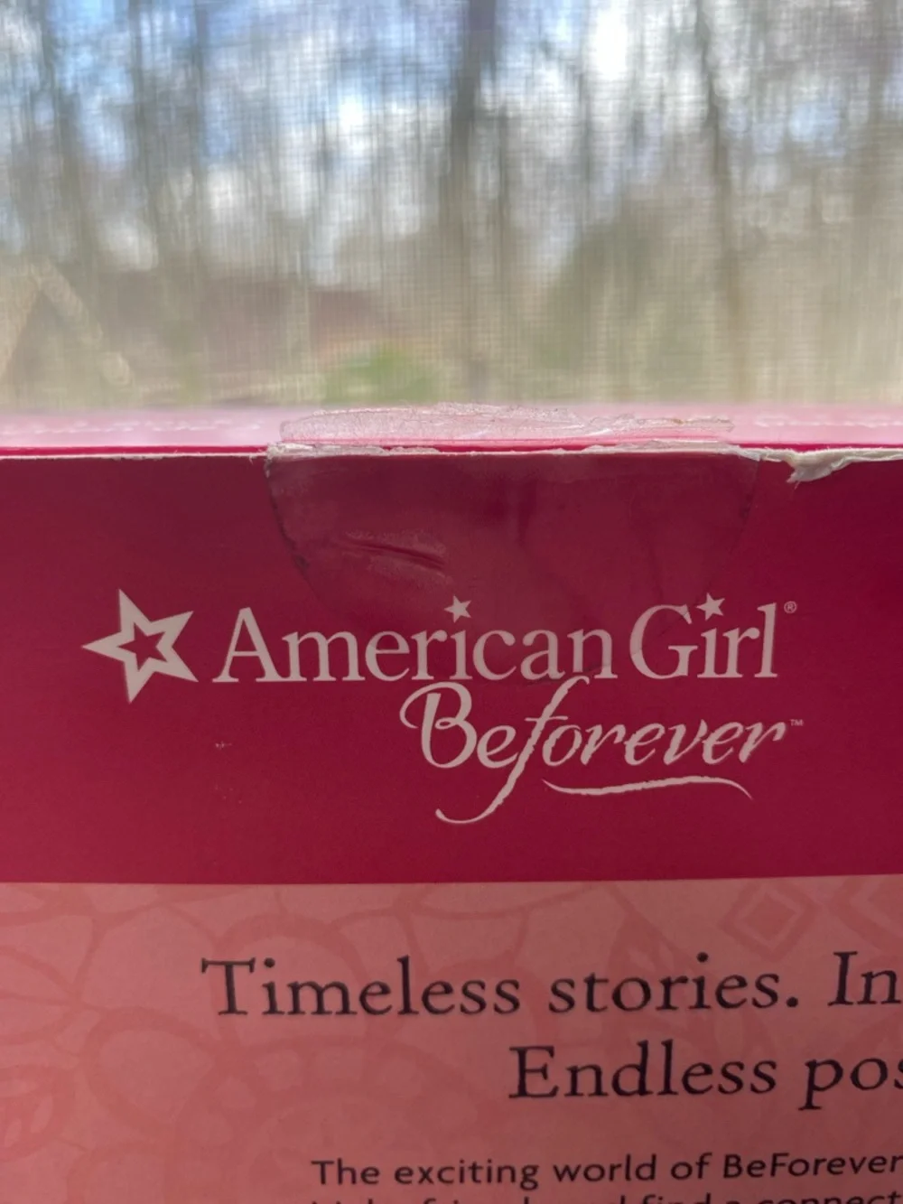 American Girl Beforever Box with Bright Pink Design (has been opened)